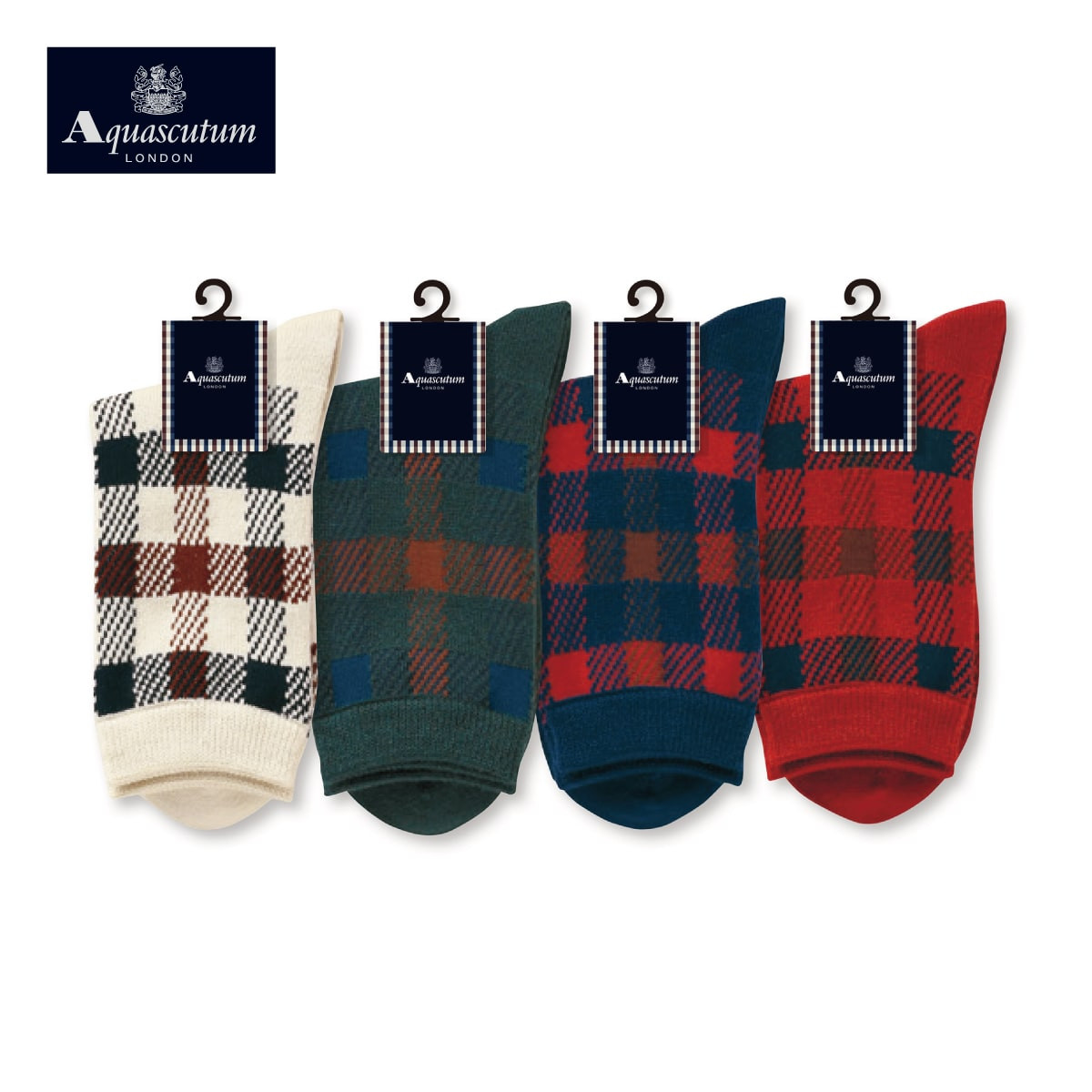 Aquascutum クルーソックス・レギュラーソックス ラージクラブチェック