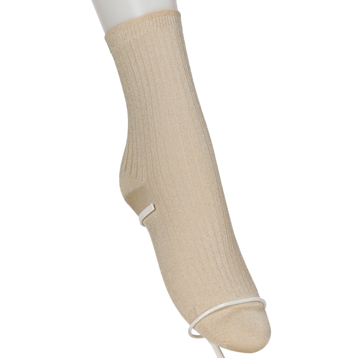 Aquascutum クルーソックス・レギュラーソックス 6×2リブ柄ラメ