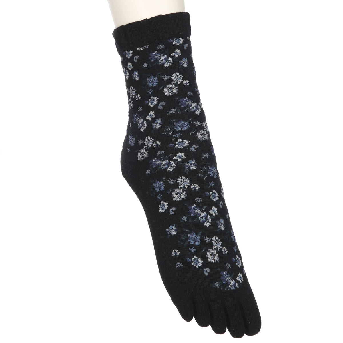 23区 クルーソックス・レギュラーソックス 5本指 レトロフラワー柄