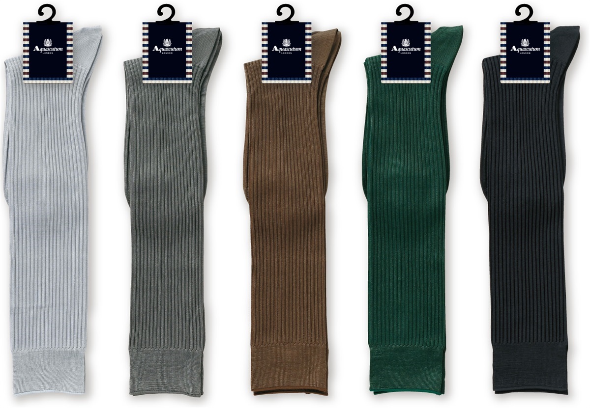 Aquascutum ハイソックス キュプラ混 リブハイソックス | Atsugi