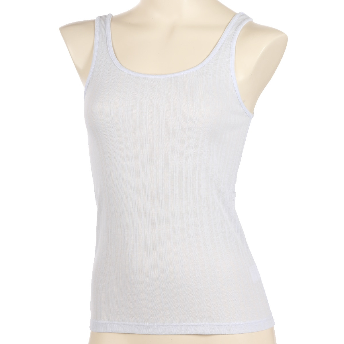 SHEER THROUGH タンクトップ 綿混 針抜きリブ タンクトップ | Atsugi