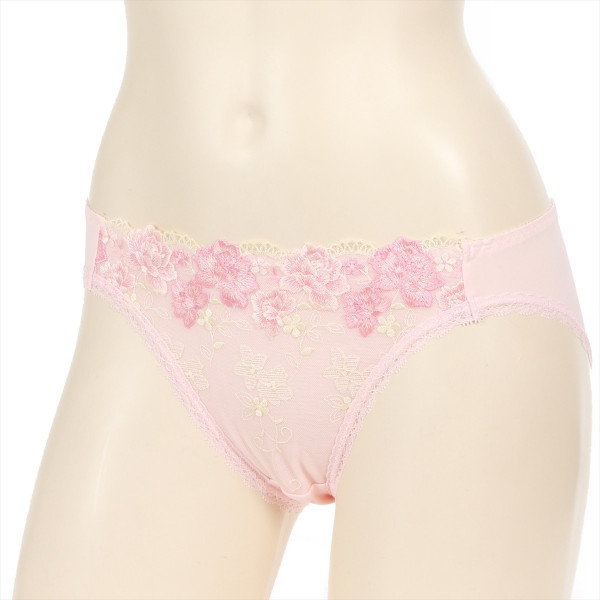 Fine Make Bra レギュラーショーツ フロントフラワー刺繍柄 ペア