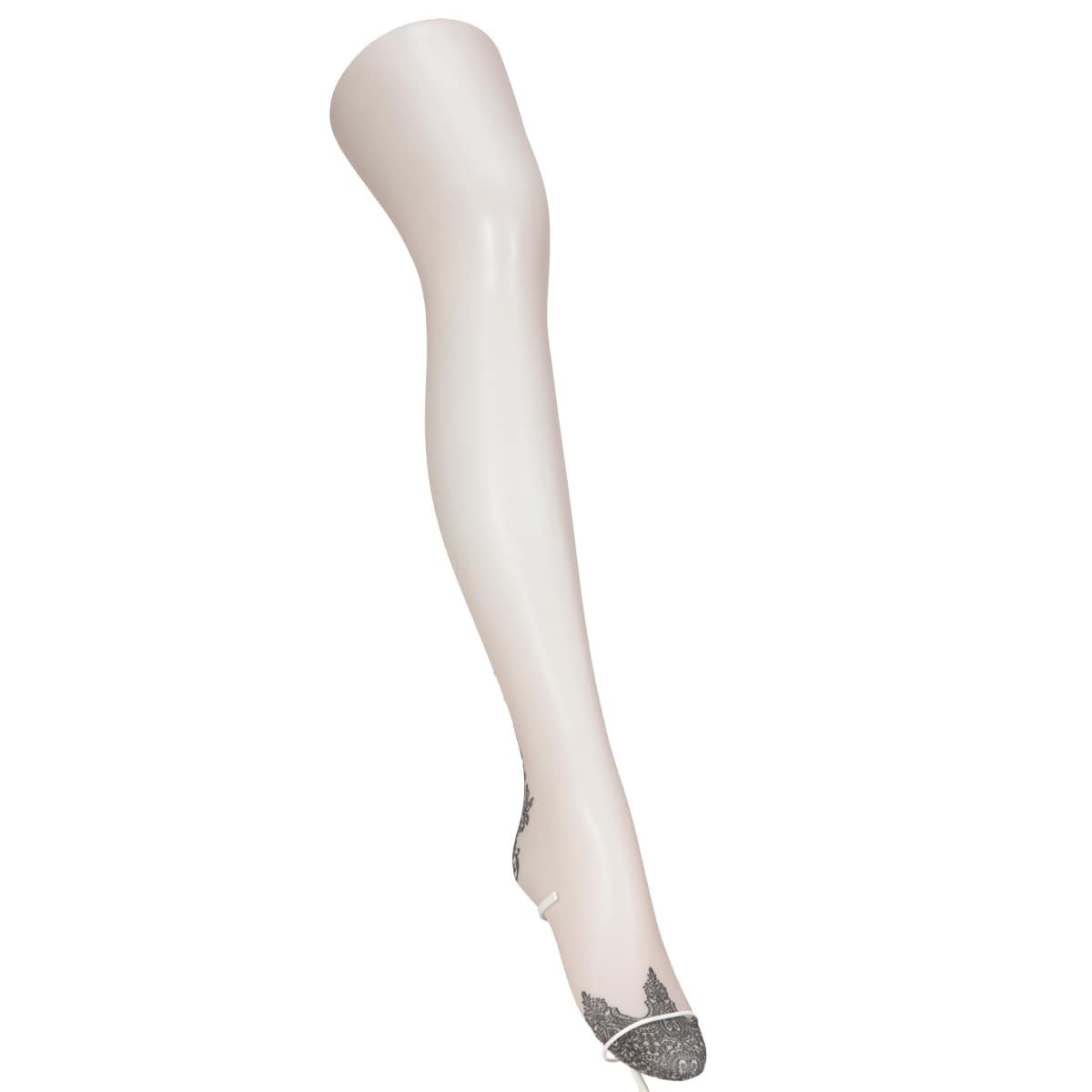 AZGI 柄ストッキング Glamorous Lace Heel Backshan Tights | Atsugi