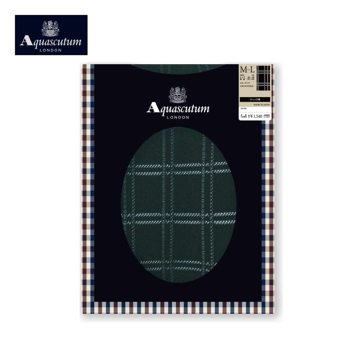 Aquascutum 柄タイツ チェック柄タイツ 50デニール相当 | Atsugi