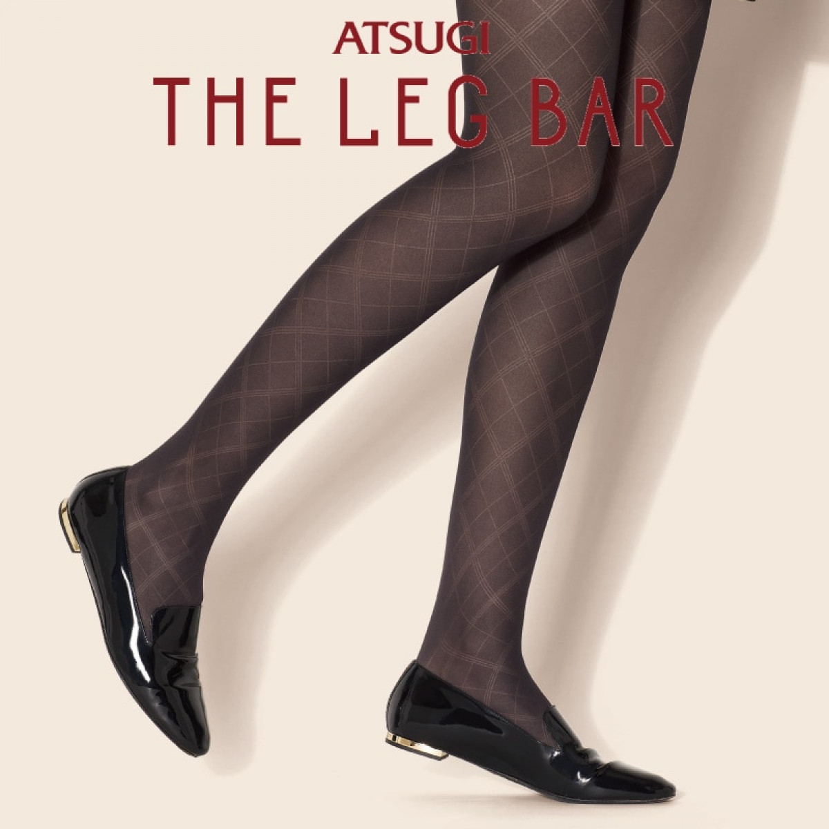 ATSUGI THE LEG BAR 柄タイツ スパイラルダイヤ柄 柄タイツ 60デニール