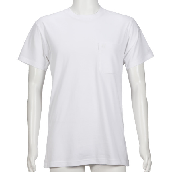 メンズインナー トップス 綿100％天竺 半袖丸首 ポケット付き Tシャツ