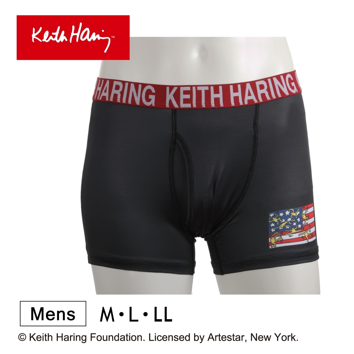Keith Haring ボクサー 【紳士】ワンポイント柄 プリントボクサー