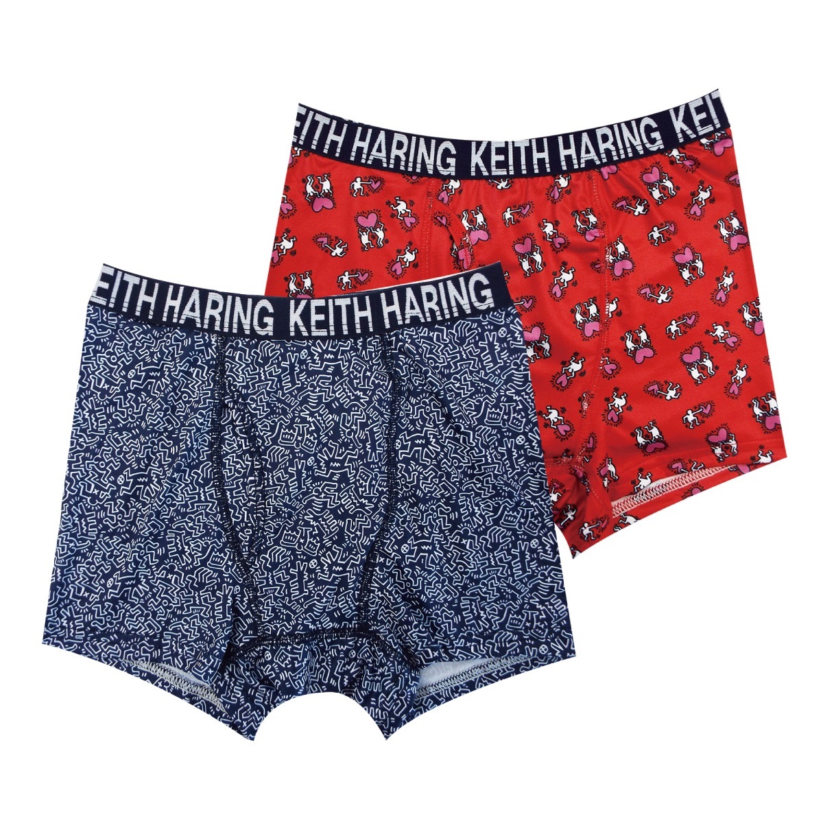Keith Haring ボクサー ［男児用］2枚組 プリントボクサーパンツ