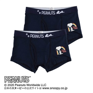 PEANUTS ボクサー ［男児用］2枚組 スヌーピー柄綿ベア天ボクサー 