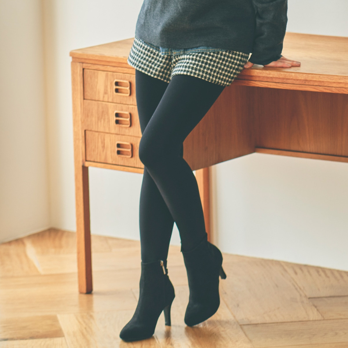 公式店限定 無地タイツ ブランケット裏起毛タイツ 320デニール