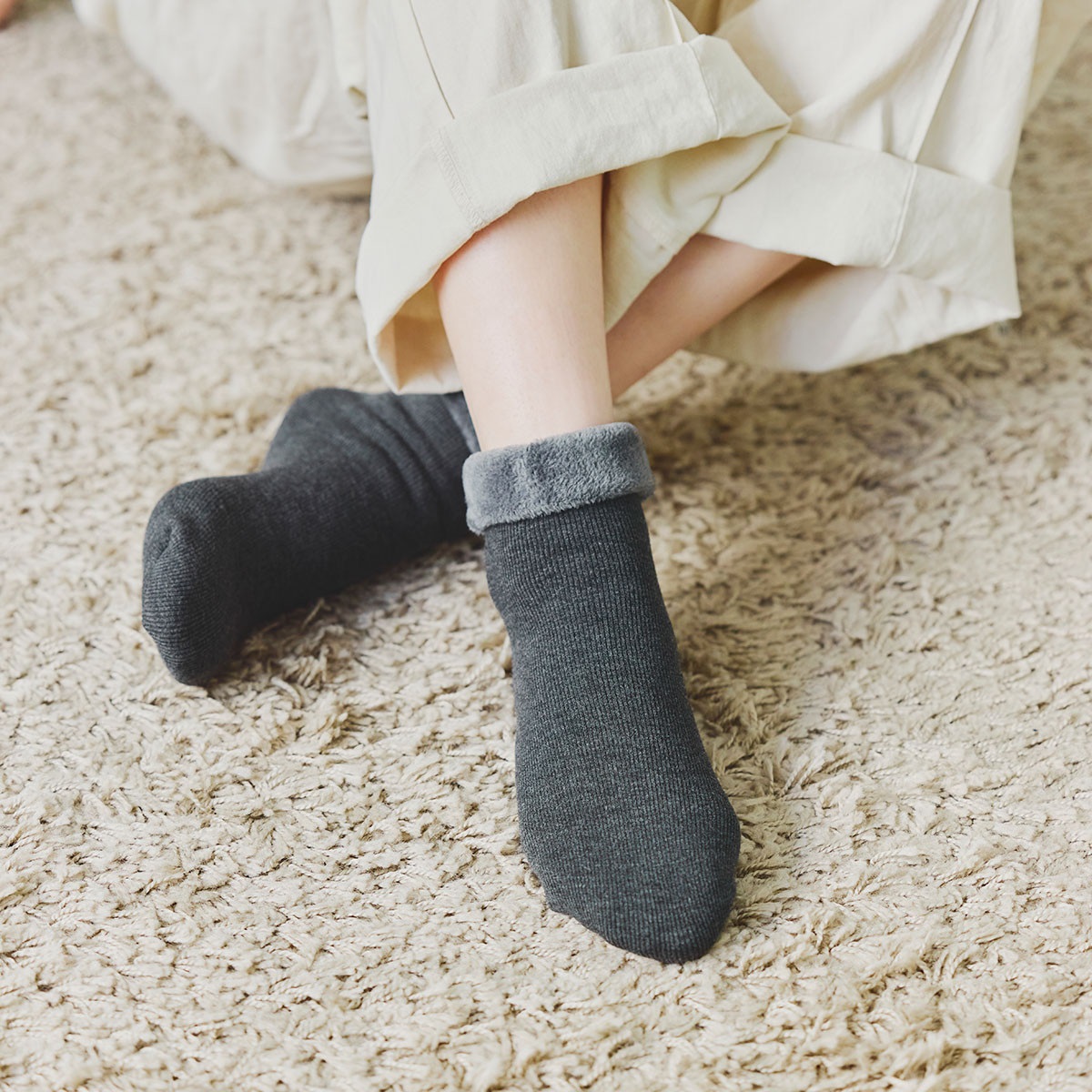 公式店限定 クルーソックス・レギュラーソックス 裏起毛リブソックス