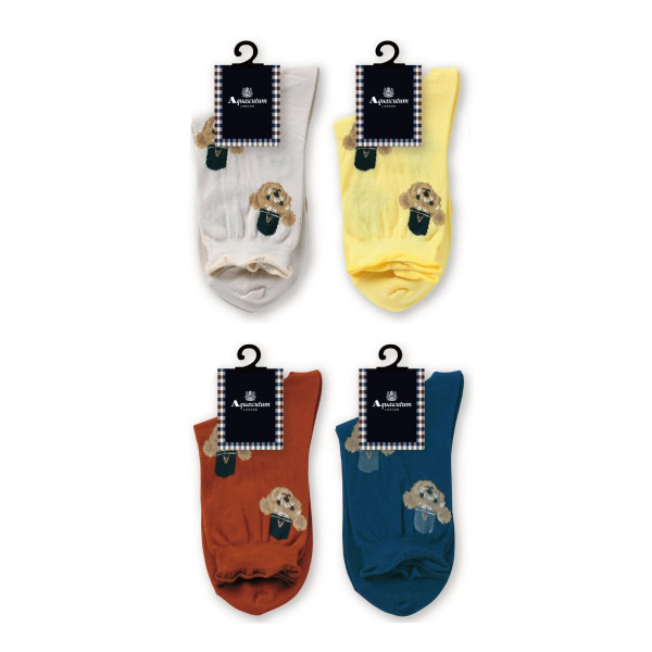 Aquascutum クルーソックス・レギュラーソックス ハットベア柄
