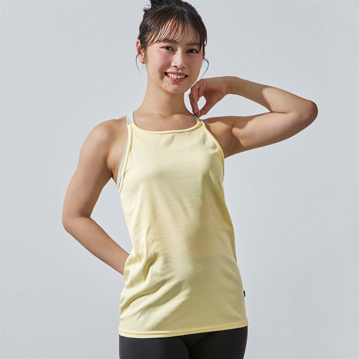 Clear Beauty Active スポーツトップス ［YOGA］ブラ付き レイヤード 