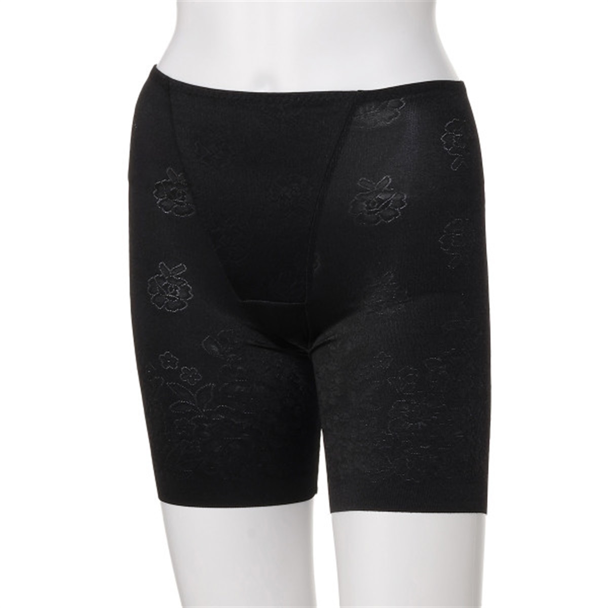 SLATTY レギュラーショーツ ヘムショーツ 3分丈 花柄ジャガード柄