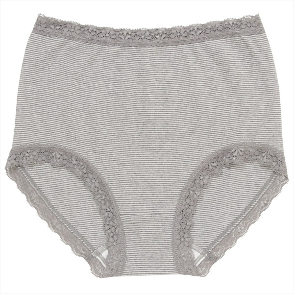 BEAUTY LINE レギュラーショーツ 綿97% 杢ボーダー柄 丸編みフル