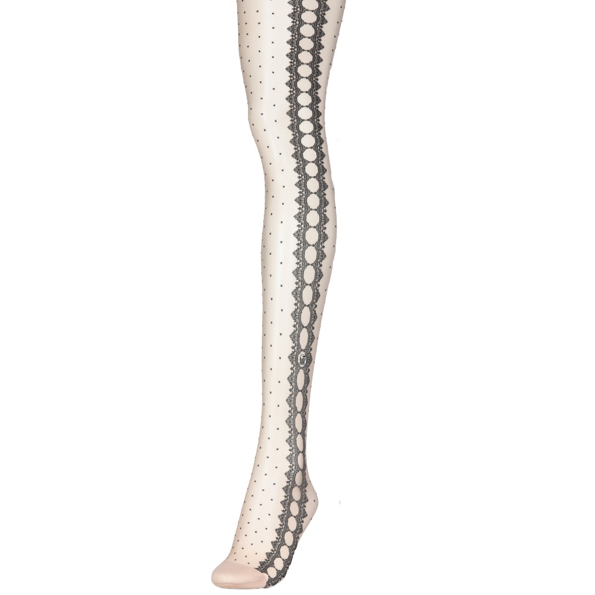 AZGI 柄ストッキング Opulent Lace with Crystal Bijou Tights