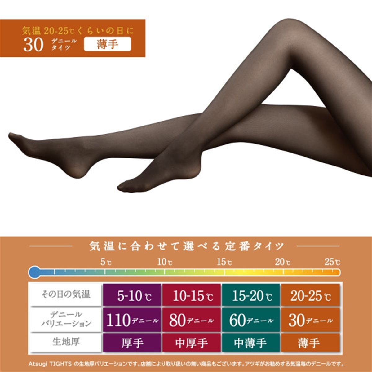 ATSUGI TIGHTS 無地タイツ 華麗に透けて美しく 30デニールタイツ 2足組