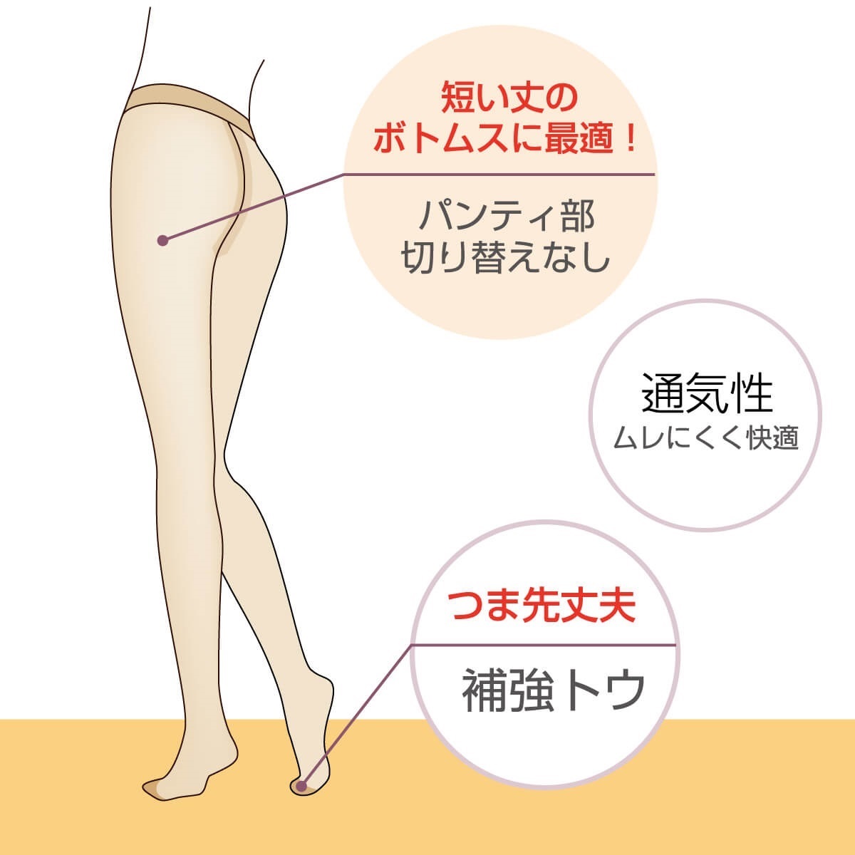 ATSUGI 無地ストッキング 日本製 丈夫でしっかり ストッキング