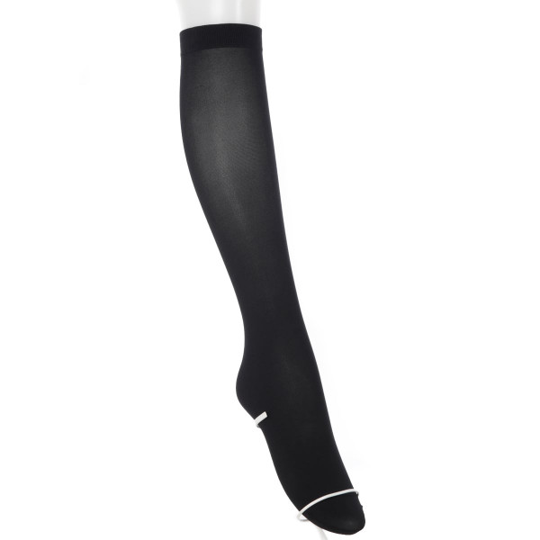 【２足】ブラック 22～25cm スーパーストロングサポート 210 デニール ホカロン ハイソックス 交編ひざ下丈ソックス 80デニール 2足組