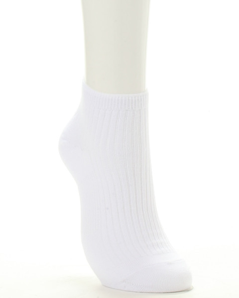ASICS ホワイトリブソックス CRANK スニーカーソックス・くるぶしソックス サポーティ リブ