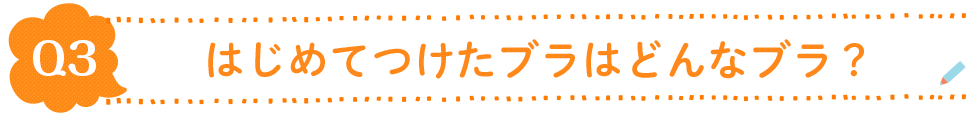 Q3.はじめてつけたブラは？