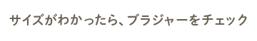 サイズがわかったら、ブラジャーをチェック