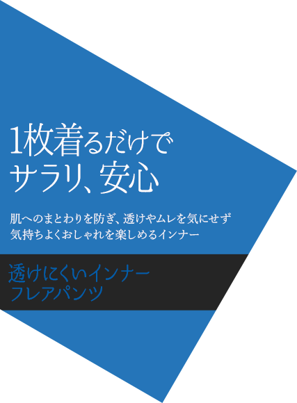 1枚着るだけで サラリ、安心