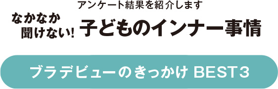 子どものインナー事情 アンケート結果を紹介します なかなか 聞けない！子どものインナー事情