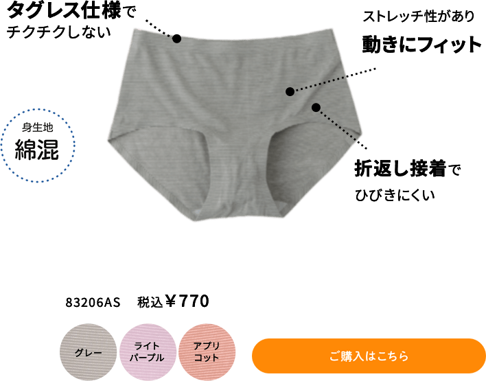 【透けにくい】動きにフィット ボーダー柄ショーツ ご購入はこちら