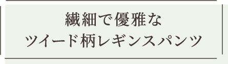 繊細で優雅な ツイード柄レギンスパンツ