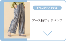 トリコットメッシュアース柄ワイドパンツ