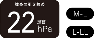 強めの引き締め 足首22hPa,M-L,L-LL