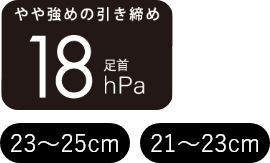 やや強めの引き締め 足首18hPa,21～23cm,23～25cm