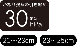 やや強めの引き締め 足首18hPa,21～23cm,23～25cm