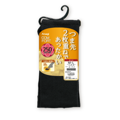 つま先2重編みラインタイツ