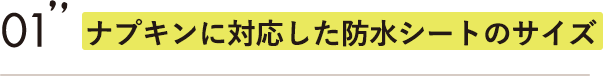 ナプキンに対応した防水シートのサイズ
