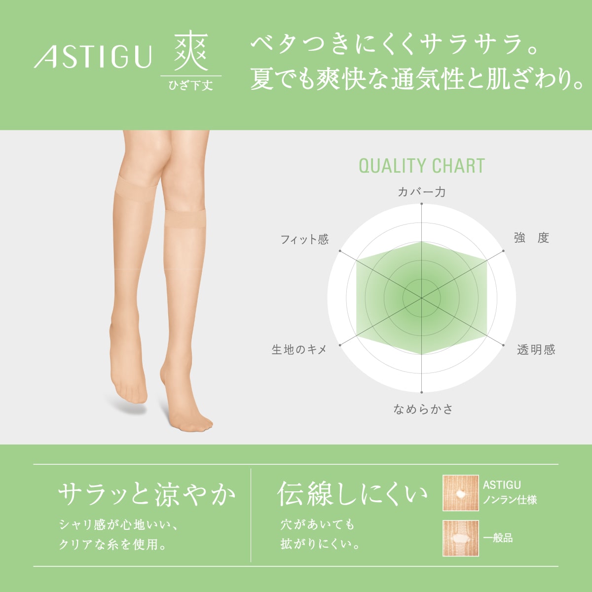 ATSUGI アツギ  アスティーグ  ひざ下ストッキング　12足