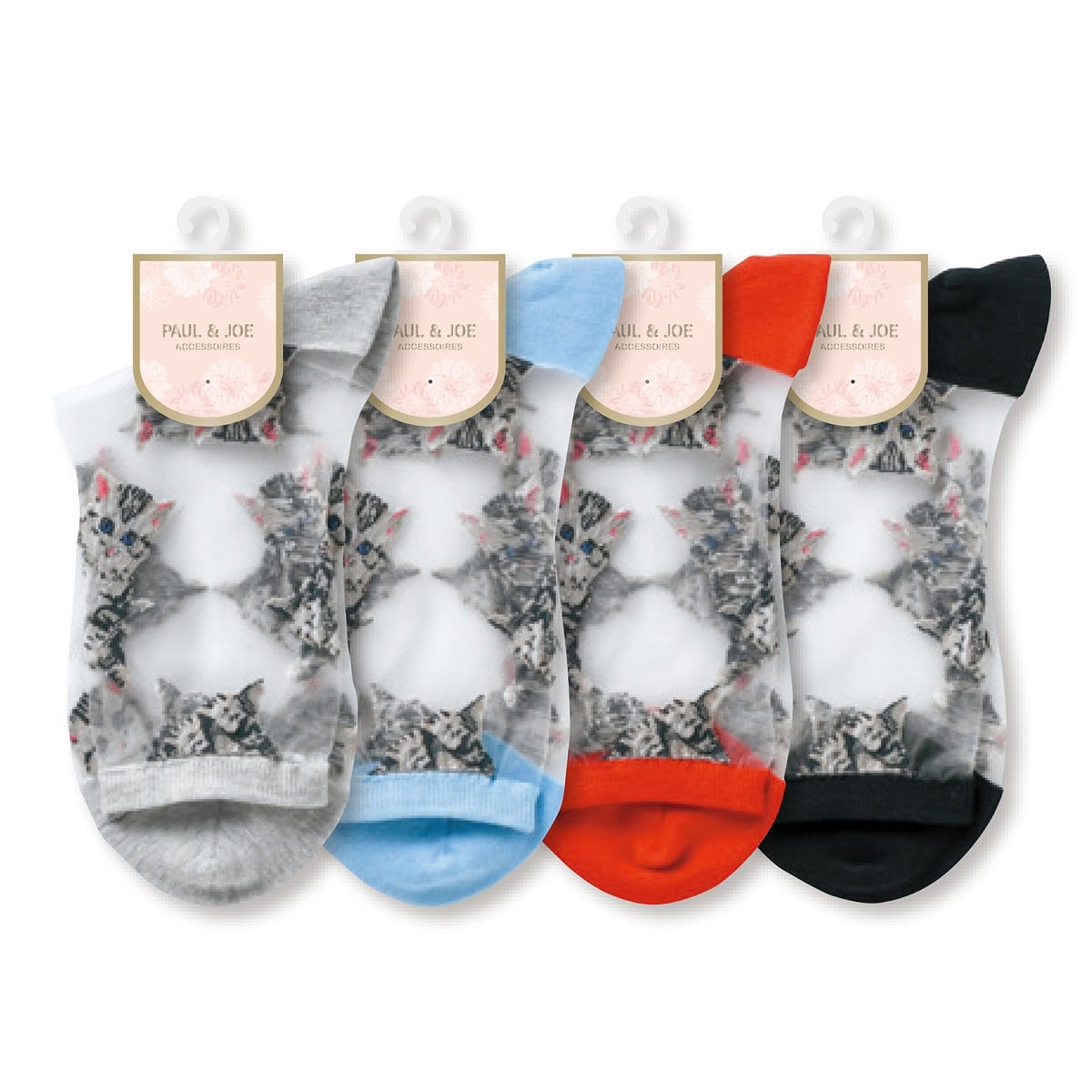 公式 Paul Joe Accessoires ポールアンドジョーアクセソワ シャトン イユ ブル柄 シアーソックス Atsugi アツギ 公式直販