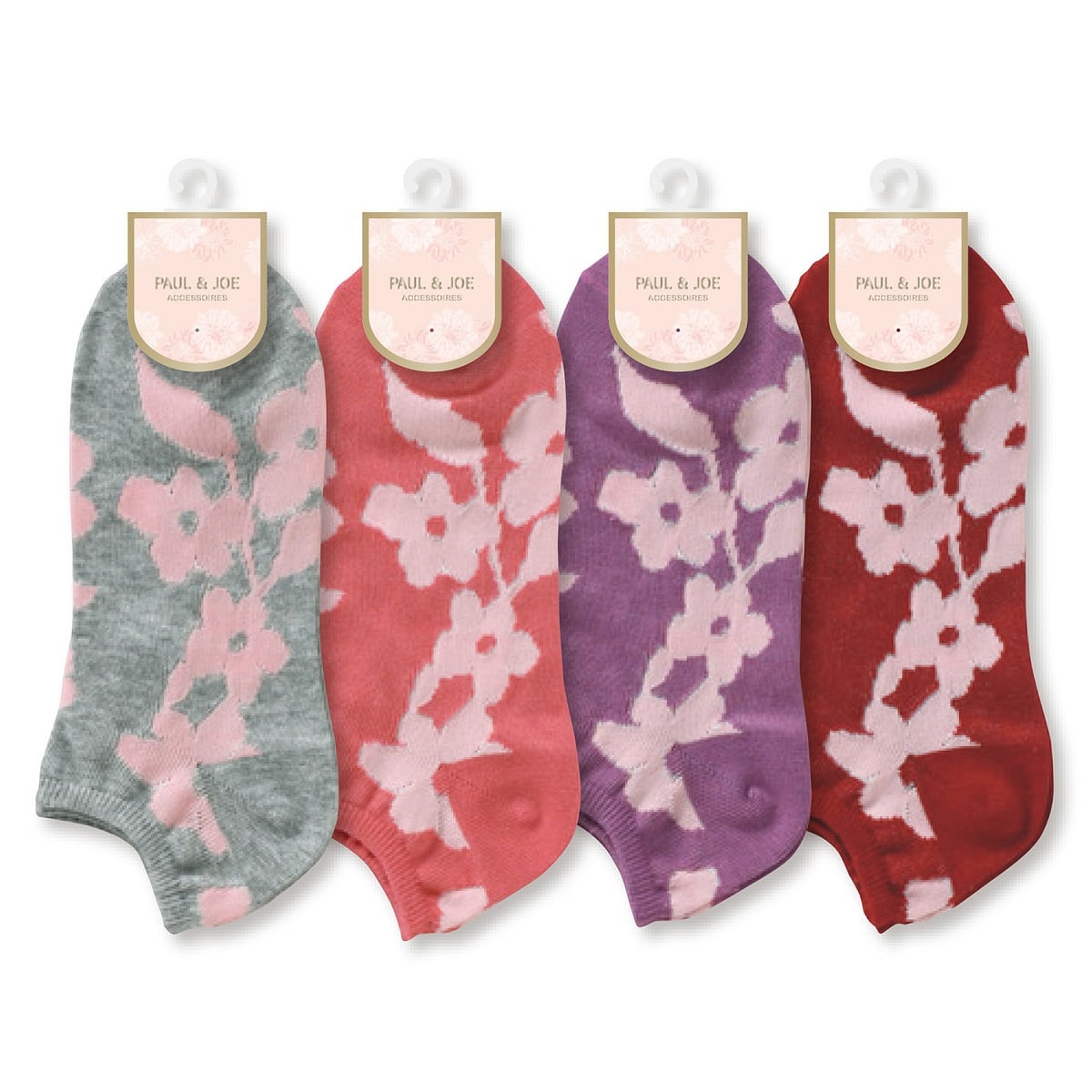公式 Paul Joe Accessoires ポールアンドジョーアクセソワ フルールナイーブ柄 スニーカー丈ソックス Atsugi アツギ 公式直販
