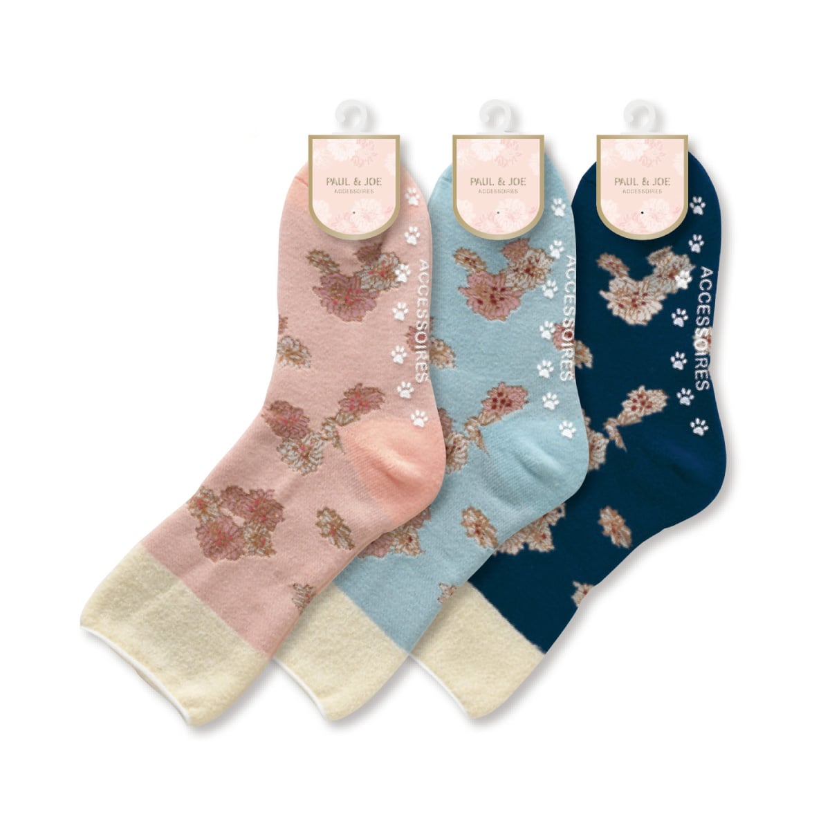 公式 Paul Joe Accessoires ポールアンドジョーアクセソワ クリザンテーム柄 ルームソックス Atsugi アツギ 公式直販
