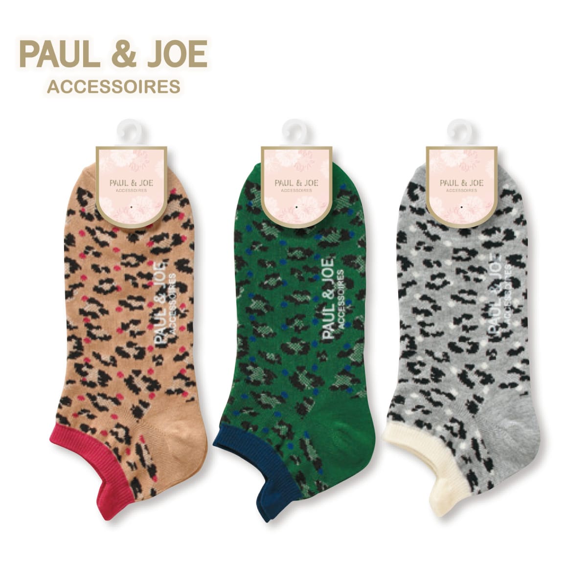 公式 Paul Joe Accessoires ポールアンドジョーアクセソワ レオ ドット柄 スニーカー丈ソックス Atsugi アツギ 公式直販