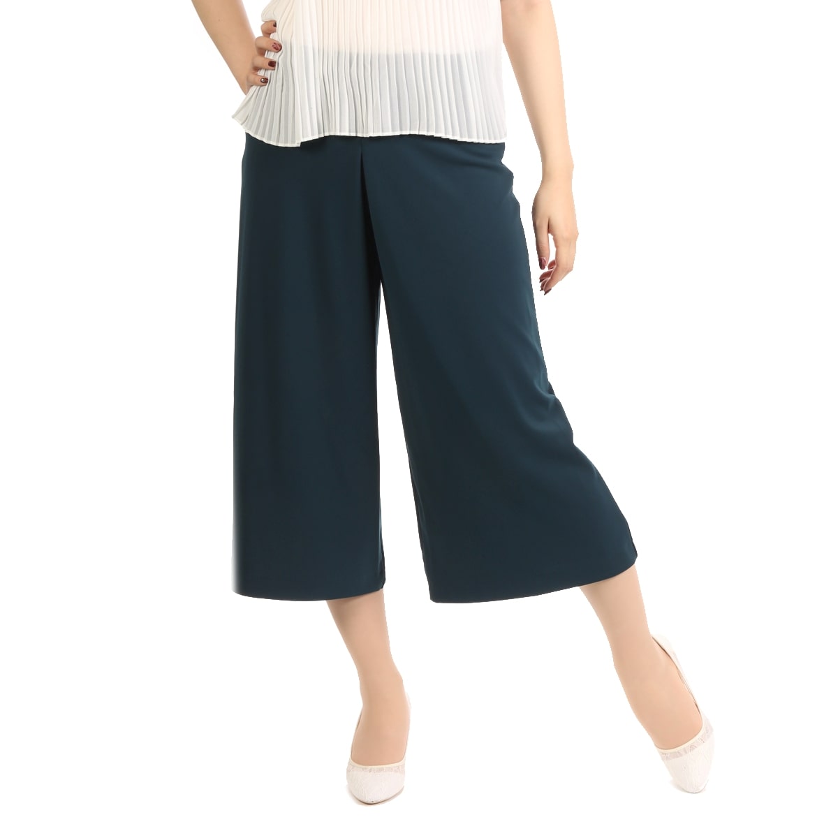 ワイドクロップトパンツ 8分丈
