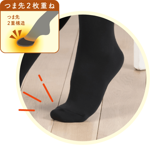 つま先2枚重ね