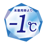 未着用時より-1℃