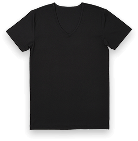 ポリエステルベア天半袖V首Tシャツ